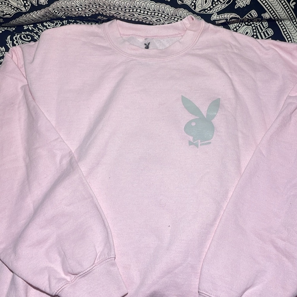 PLAYBOY Pink crew neck sweatshirt - Picture 2 of 7